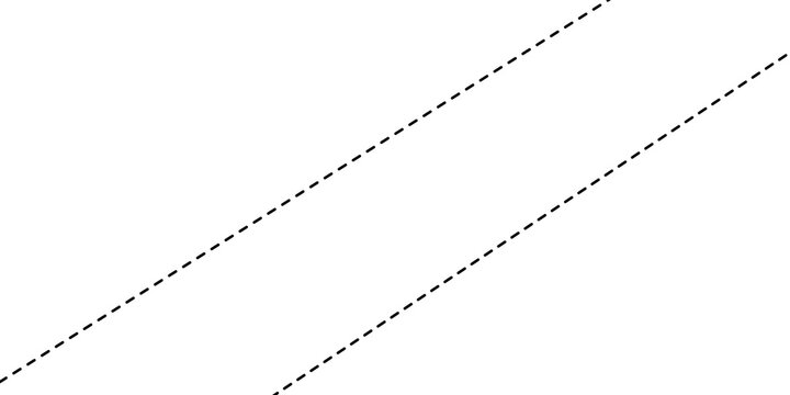 Abstract pattern of two parallel dashed lines creating a sense of depth and movement against a clean white background, ideal for minimalist design projects