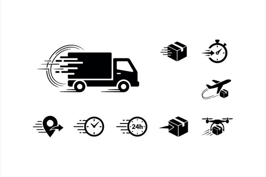Fast Delivery and Logistics Icons Set