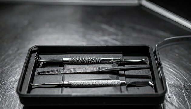 Precision lock picking tools neatly arranged in a protective tactical case