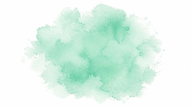 Abstract light green watercolor splash isolated on white background.