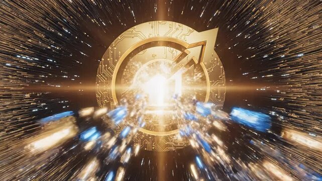 Abstract tunnel with glowing lights perfect for UI/UX elements and digital motion graphics