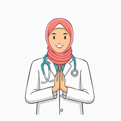 Fototapeta premium Muslim Doctor Wearing Hijab and Stethoscope