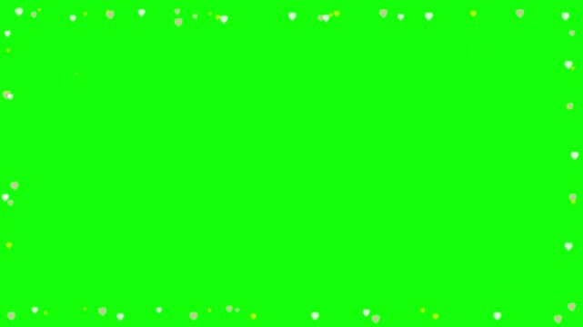 Romantic Wedding Heart Border Green Screen Video Clip