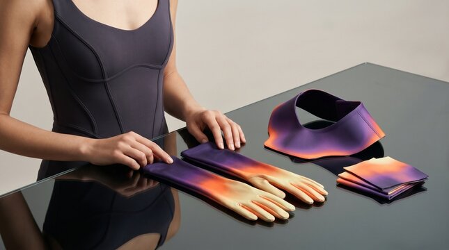 Thermo Reactive Couture Accessories Still Life On Smoked Glass