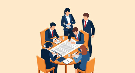 Business professionals in a meeting. © Syakilla
