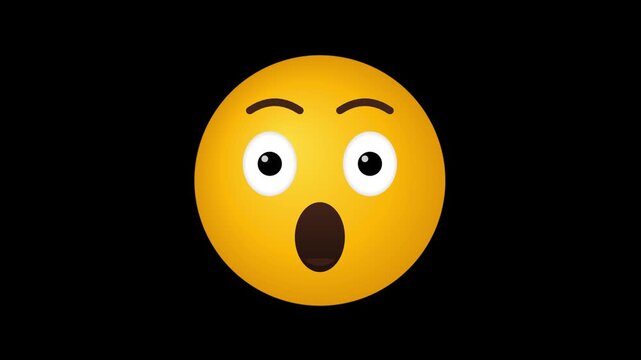 Shocked surprised face emoji with wide eyes overlay