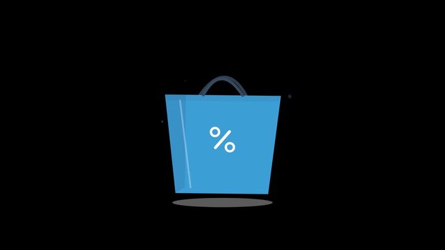 shopping bag retail store buy online sale animation