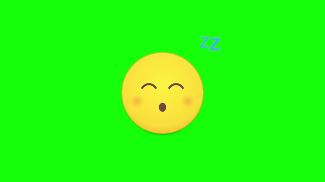 sleeping zz emoji face green screen dreaming animation