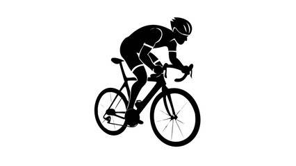 Fototapeta premium road cyclist silhouette on transparent background racing