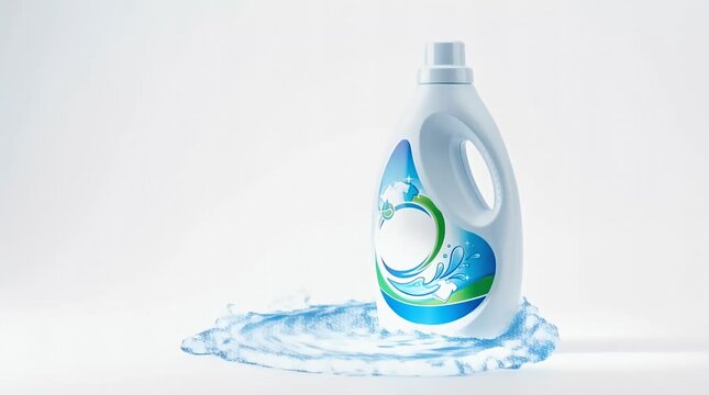 Modern Laundry Detergent Bottle with Splash Effects