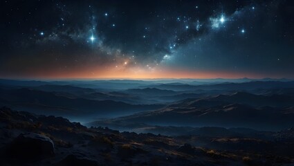 Obraz premium Cinematic Starfield Galaxy Background