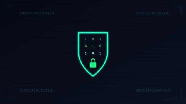 tech digital data encryption safe code animation