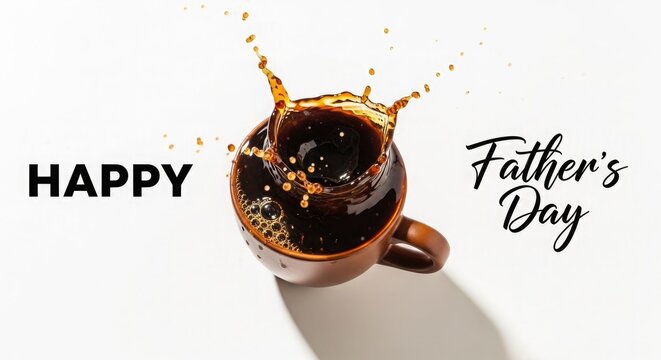 Happy father's day coffee splash
