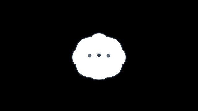 thinking bubble cloud with ellipses animation overlay