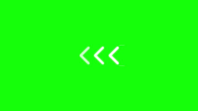 Triple Arrow Pointing Left Direction Chroma Key Animation