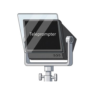 Professional teleprompter device for broadcasting.