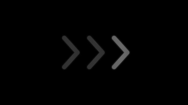 triple chevron arrow pointing green screen direction graphic