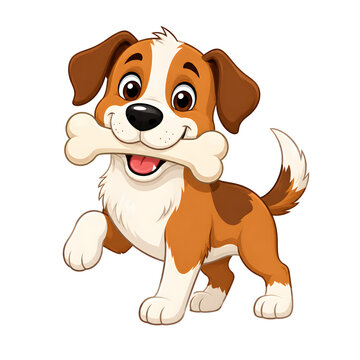 Happy cartoon dog holding a bone.
Detailed Happy cartoon dog holding a bone.
High quality Happy cartoon dog holding a bone concept.