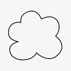 Fototapeta premium Simple black outline cloud illustration