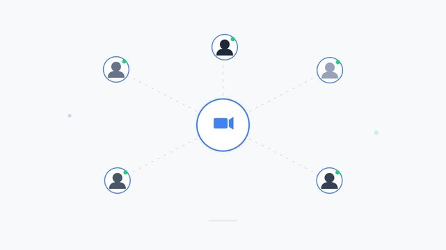 video conference remote team meeting web call animation