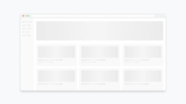 website browser window loading skeleton ui content animation