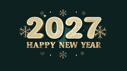 Obraz premium 2027 happy new year in 3d gold text