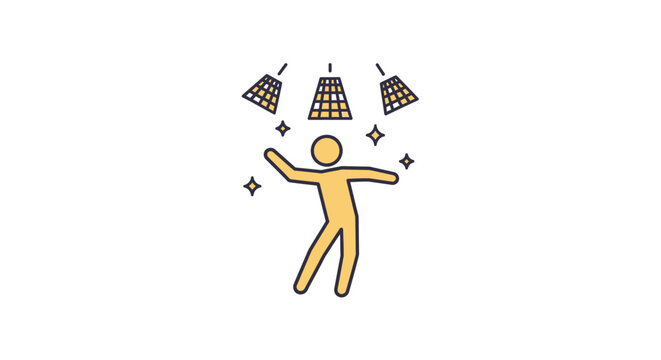 Person throwing three dice in air.
