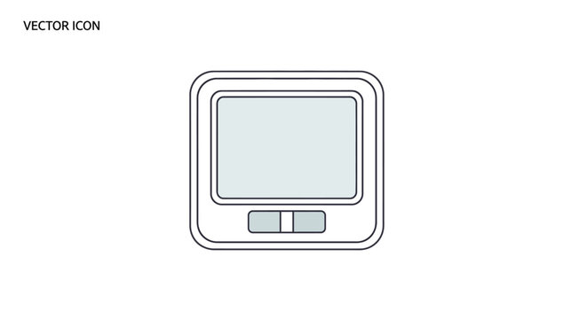 Simple Square Television Set Icon Design.