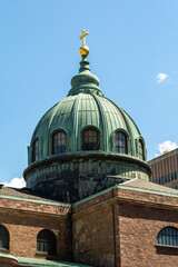 Fototapeta premium Architectural detail of the exterior dome of the Cathedral Basilica of Saints Peter and Paul in Philadelphia, Pennsylvania.