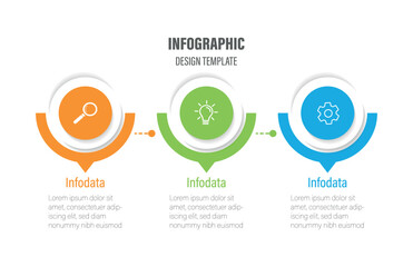 Naklejka premium Vector Infographic label design template with icons and 3 options or steps. Vector illustration. 