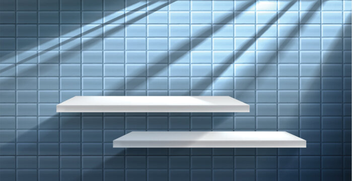 Modern reception counters isolated on white background display vector