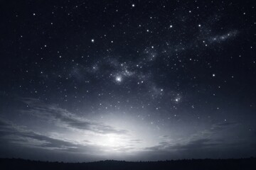 Obraz premium Starry night sky with horizon.