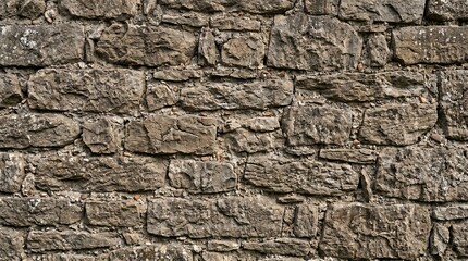 Fototapeta premium Natural Rough Stone Wall – Ancient Fieldstone Rustic Texture Background