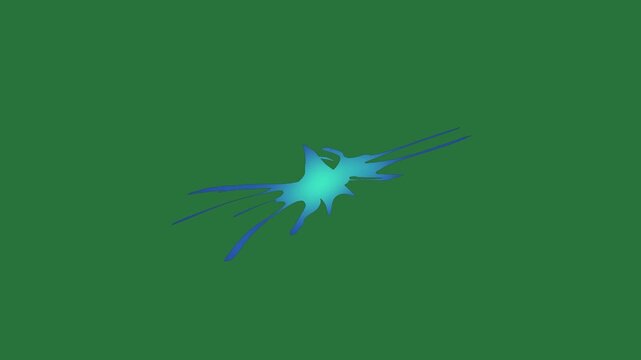 Screen small hole in the middle clock black broken window blue bird flying sky green screen motion gesture