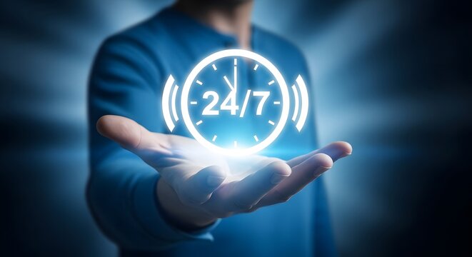 24 7 availability technology concept continuous support global operations and always on systems