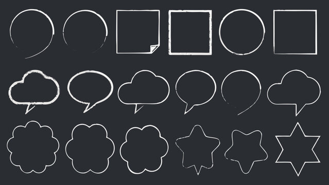 speech bubbles and thought bubbles line art