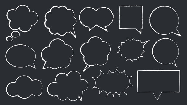 speech bubble silhouettes on dark background silhouette