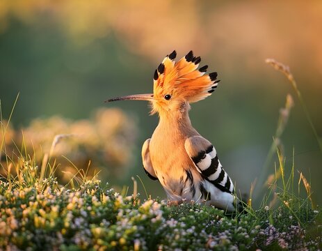 eurasian hoopoe bird in early morning light upupa epops
