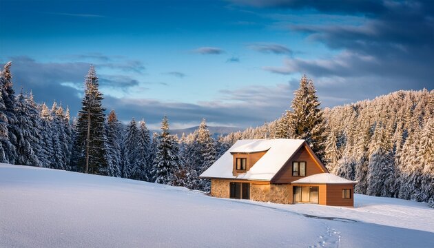 house in snow