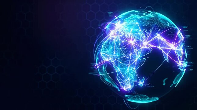 Futuristic Holographic Globe Visualizing Global Connectivity