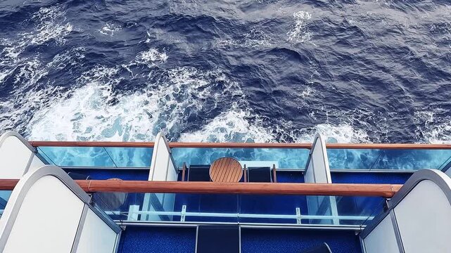 Sailing through endless shades of blue. Stunning ocean view from a cruise ship. 