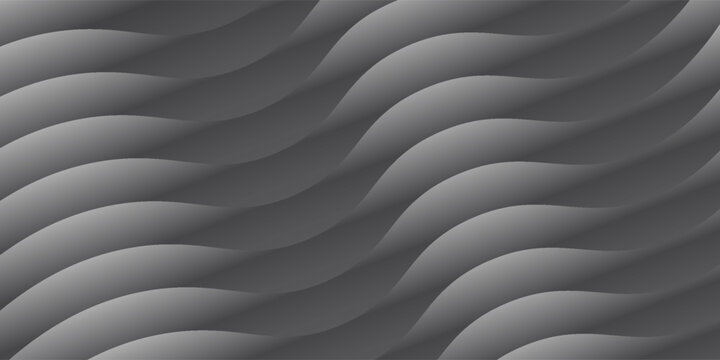 Abstract dark gray background with elegant wavy gradient lines
