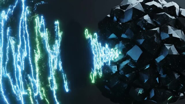 Abstract sphere with glowing wave ideal for sleek commercial backgrounds and title sequences