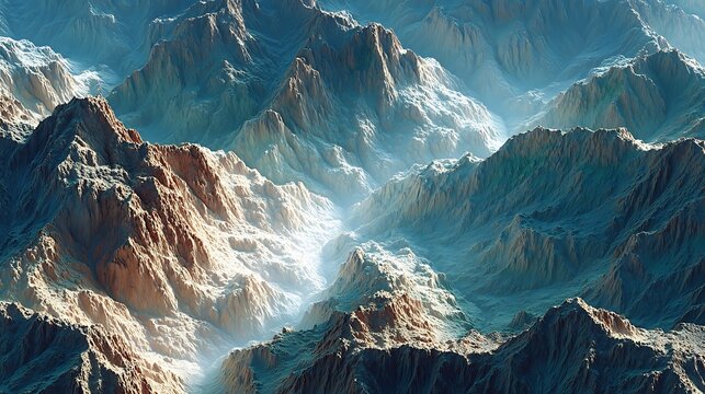 Fantasy earth like world with artistic terrain and glowing atmosphere illustrator