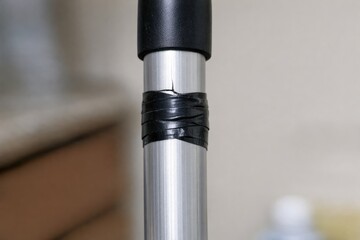 Naklejka premium Close-up shot of a black and silver umbrella with intricate design details
