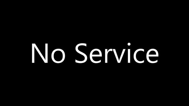 Mobile signal bars transitioning from 5G to 4G 3G and No Service on black background depicting connectivity loss.