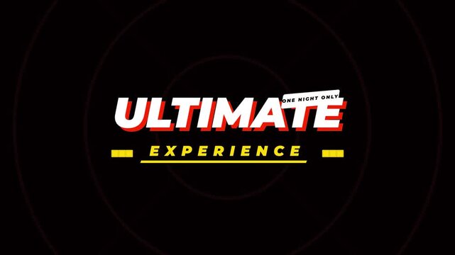 Kinetic typography animation for ultimate experience promo