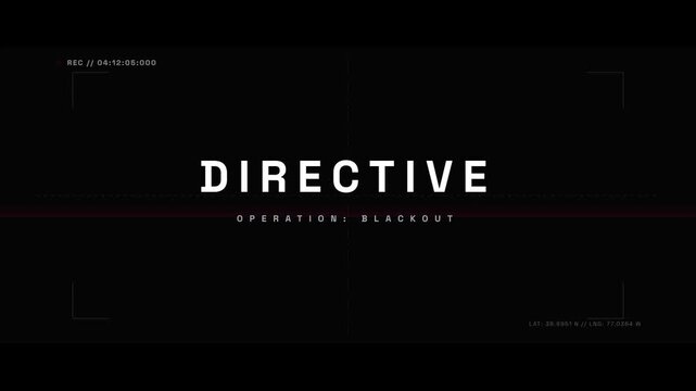 Cinematic tactical title animation for mission briefings