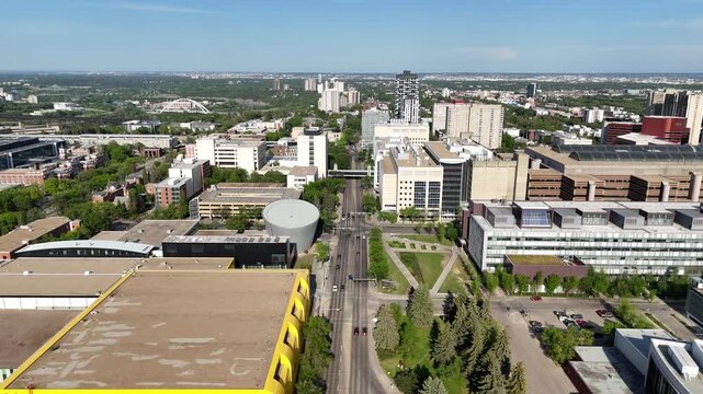 Aerial view of the University of Alberta campus in edmonton, Alberta, Canada