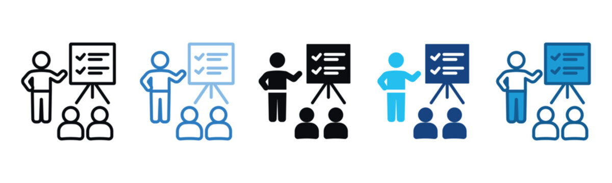 Training Icon Set Multiple Style Of
